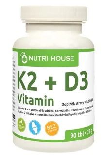 Nutri House K2+D3 vitamín 90 tbl